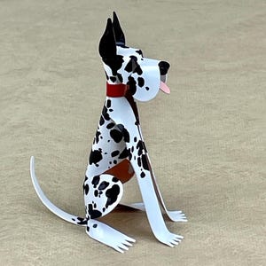 Great Dane Dog Sculpture, Harlequin, Brindle, Fawn, Handmade Copper Miniature, Collectible Dog Art, Great Dane Art, Great Dane Figurine