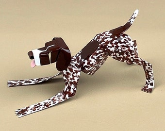 German Shorthaired Pointer Handmade Copper Sculpture, Miniature Collectible Dog Figurine