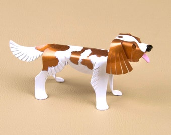 Cavalier King Charles Spaniel Handmade Copper Miniature Sculpture, Collectible Figurine