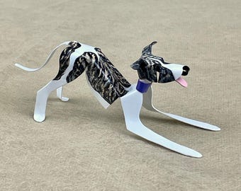 Whippet Sculpture Handmade Copper Miniature Art Collectible Figurine