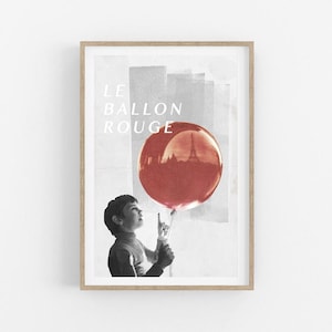 THE RED BALLOON- Minimalist Print- movie poster- vintage print- black and white print- french movie- french print- french poster- art print