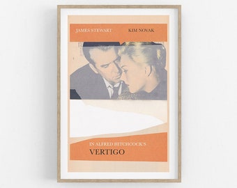 VERTIGO POSTER- minimalist print- poster frame- movie poster- minimalist movie poster- horror movie poster- original poster- orange print