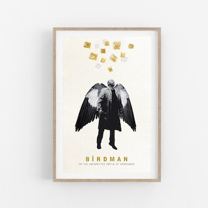 BIRDMAN- movie poster- minimalist print- black and white print- music poster- music print- art print- original poster- bird man poster