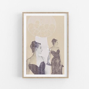 Impression Madame X : oeuvres d&#39;art minimalistes en noir et blanc