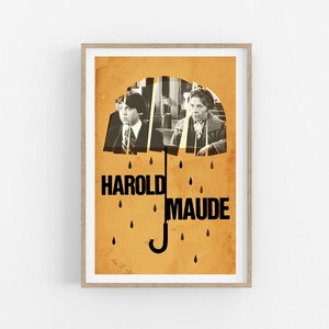HAROLD AND MAUDE- minimalist print- poster frame- movie poster- minimalist poster- vintage movie poster- original poster- black and white