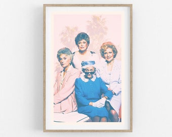 THE GOLDEN GIRLS- Movie poster- Golden Girls poster- minimalist movie poster- golden girls print- pink poster- Miami print- Swiss print