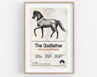 The Godfather Minimalist Movie Poster: Black & White Gangster Print