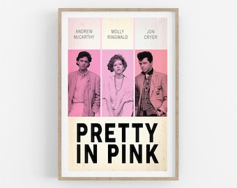Pretty in Pink Movie Poster: Minimalist 80s Film Print