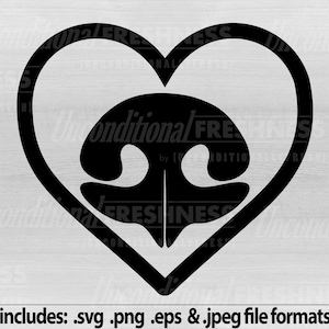 Hond Neus SVG puppy liefde Snijden bestand digitale download puppy neus en hart ambacht SVG snijden bestand met jpeg eps &png hond minnaar ambacht