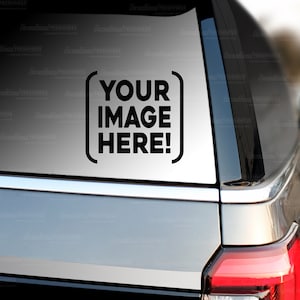 May include: A silver car with a black sticker on the back window that says "YOUR IMAGE HERE!"