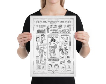 Plastic Surgeon Gift Print  - Vintage Kitsch Mashup - Plastic Surgery Humor Print