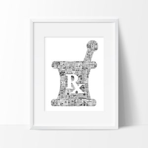 PharmD Pharmacy, medical, vintage ads print- great gift for a doctor, pharmacist, chemist -5 sizes- INSTANT DIGITAL DOWNLOAD original art