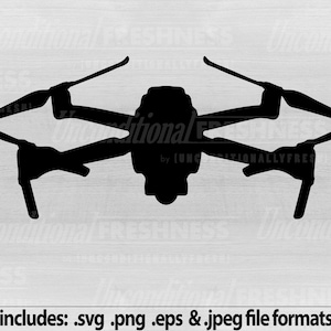 Drone SVG fichier de découpe pour petits autocollants UAV ou fer à chemise sur les formes contour téléchargement numérique instantané pour pilote à distance