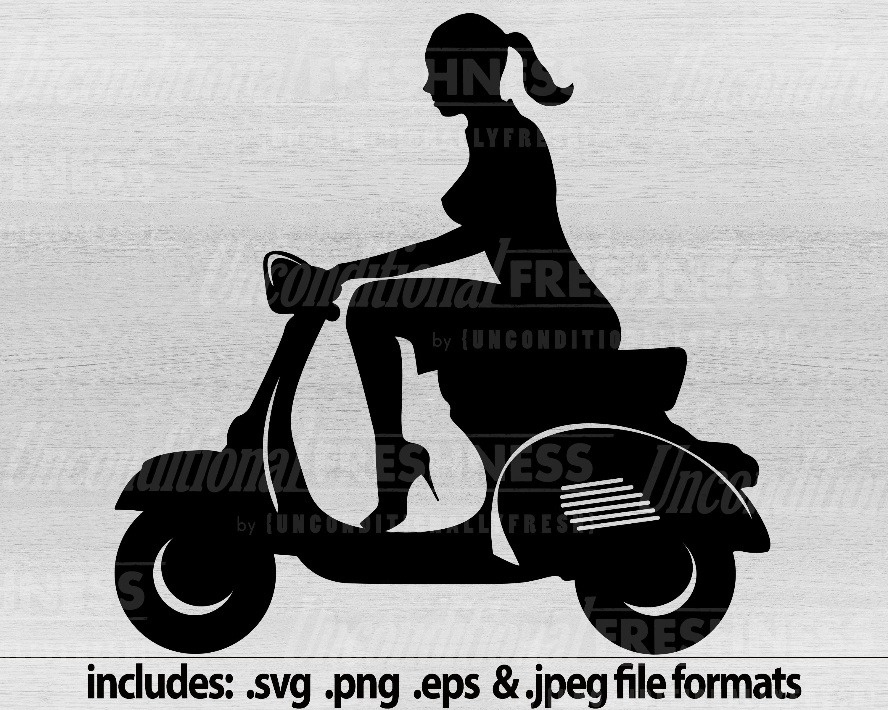 Vespa Sticker Sticker Italy 50cc Scooter Scooter Silhouette Moped JDM 16 X  12 Cm in 21 Colors 