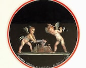 Giovanni Gallo Gouache of Two Cherubs Blacksmithing