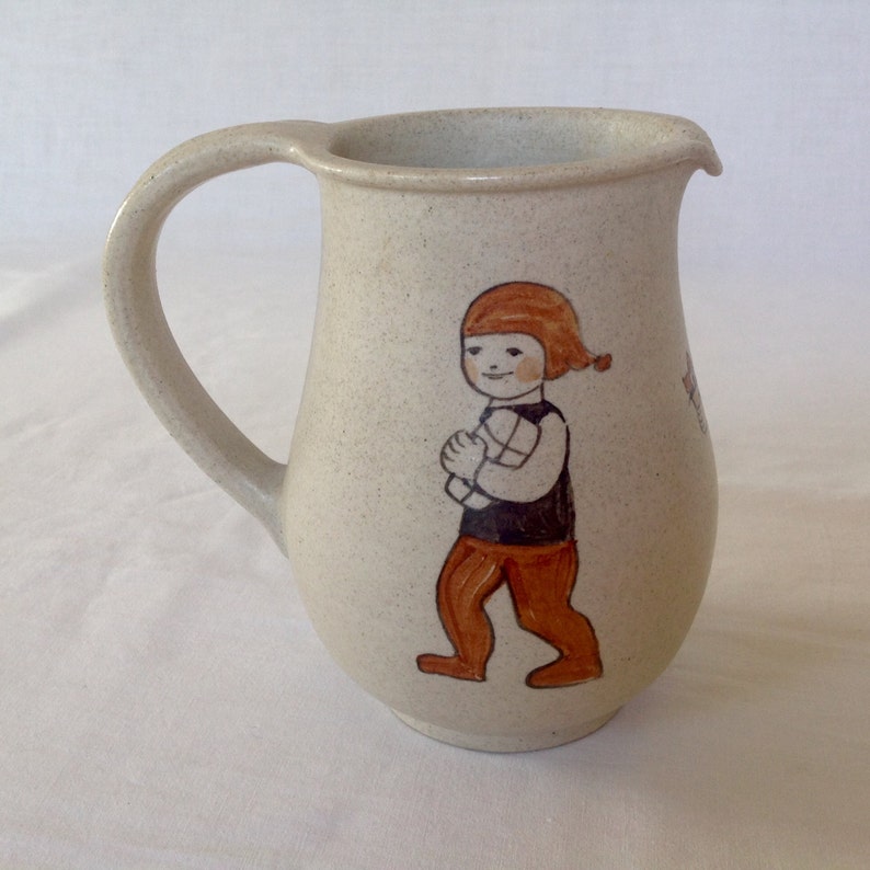 Herman A Kahler Decorated Ceramic Pitcher Denmark