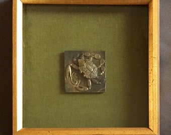 Framed Tile of a Crab Zodiac Sign Cancer