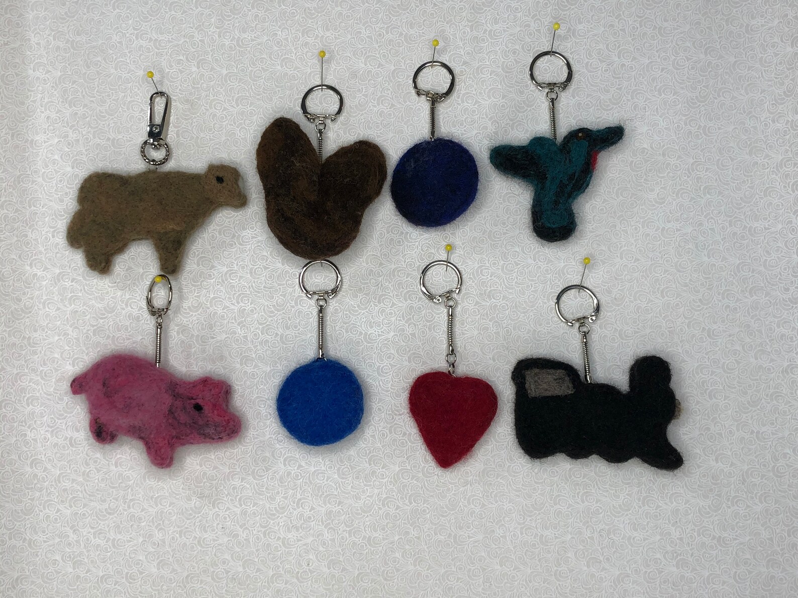 Wool Needle Felted Key Chain Etsy