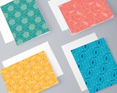 Tonal Geometric Pattern Greeting Cards A2 (4.25" x 5.5") Set of 4 - Abstract Stationery