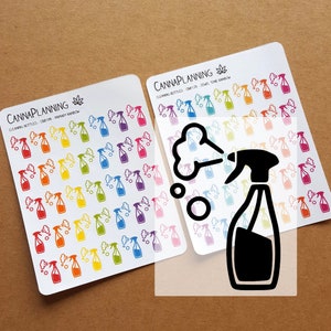 Pegatinas para botellas de limpieza *Pegatinas de PAPEL retiradas* / Pegatinas para tareas, pegatinas para planificadores funcionales, pegatinas para bullet journal, pegatinas de productividad