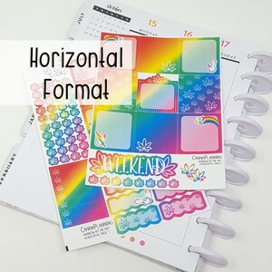 Kit d'autocollants horizontaux Rainbow Pride Marijuana *Produit retiré du service - stock final* | Autocollants de marijuana, autocollants de fierté, kit d'autocollants de juin