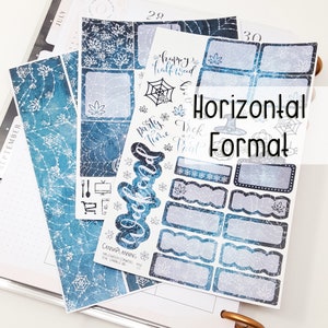 Blauwgroen spinneweb schittering HORIZONTALE stickerkit voor Halloween-marihuana per week *Niet meer leverbaar product - laatste voorraad*