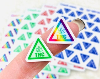 Edibles Warning Stickers Style 6 - THC - (Premium Vinyl) *Retiring Design - final stock* | Marijuana Weed Warning labels, medibles stickers