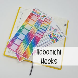 Hobonichi Weeks Marijuana Rainbow Pride Kit d'autocollants (modèle retiré) | Stickers agenda, kit hebdomadaire cannabis, 420 stickers pour fumeurs de joints