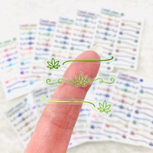 CLEAR FOILED Pot Leaf planner header stickers (style 4) *Retiring Product - final stock* | header stickers, divider sticker, planner sticker