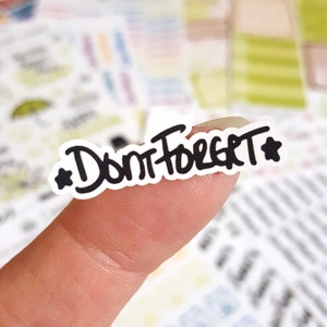 Pegatinas con letras a mano "No lo olvides" *Diseño retirado - stock final* / Pegatinas para planificadores de productividad, pegatinas para tareas del hogar y recados