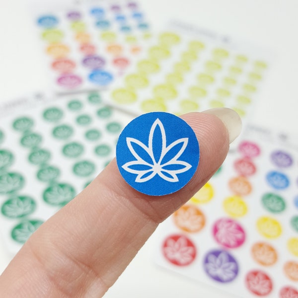 Pot Leaf Circle Icon Stickers (STYLE 2) *Retiring Paper Stickers - final stock* | Marijuana Design, 420 Planner, Cannabis Art, Weed Stickers