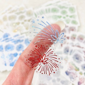 HELDERE FOILED Vuurwerkstickers op pot *Niet meer leverbaar: definitieve voorraad* | Pride-vuurwerk, 4 juli, onkruidsticker, patriottische stickers
