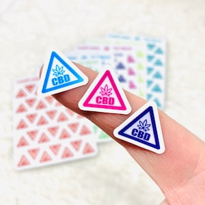 Pegatinas de advertencia sobre comestibles, estilo 5: CBD (vinilo de primera calidad) *Producto retirado: existencias finales* / Etiquetas de alimentos con cannabis y marihuana, comestibles con CBD