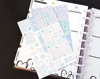 Soft Pastels "Winter Sparkle" Marijuana Sticker Kit *Retiring Design* | weekly sticker kit for horizontal and vertical planners