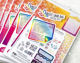 Misfit VERTICAL planner sticker kit grab bags *Retiring Product - final stock* | Marijuana planner Cannabis scrapbooking, sticker kit