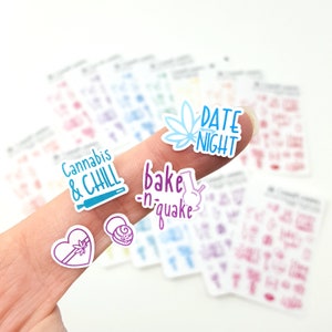 MINI pegatinas decorativas y de letras para San Valentín con cita de marihuana Stone & Bone *Pegatinas de PAPEL que se retiran - stock final* / pegatina de relación