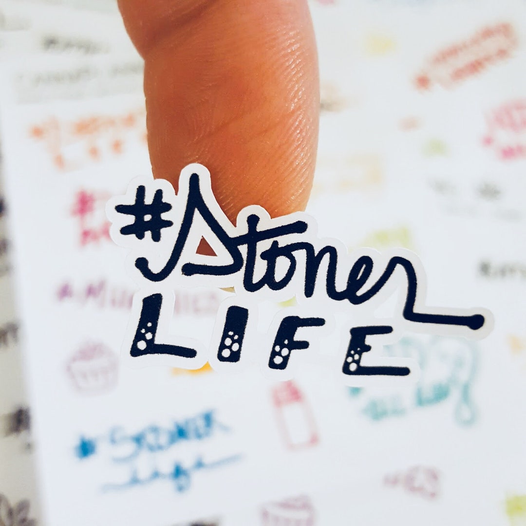 Handlettered Weed hashtags Stickers RETIRING Etsy