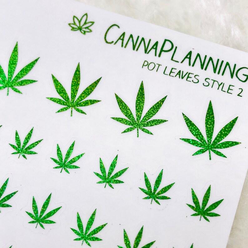 CLEAR FOILED Realistic-style Pot Leaf Stickers Marijuana - Etsy