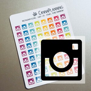 Pegatinas de iconos de Instagram *Pegatinas de PAPEL que se retiran - Stock final* / Pegatinas de planificador, Calendario de redes sociales, Diseño de marihuana, Planificador 420