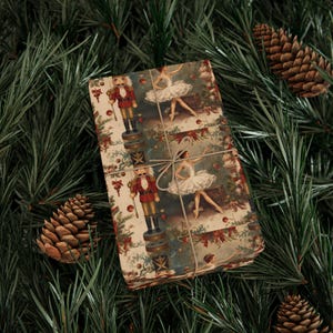 Nutcracker Wrapping Paper | Elegant Ballerina Gift Wrap | Christmas Ballet | Holiday Nutcracker