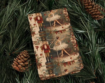 Nutcracker Wrapping Paper | Elegant Ballerina Gift Wrap | Christmas Ballet | Holiday Nutcracker