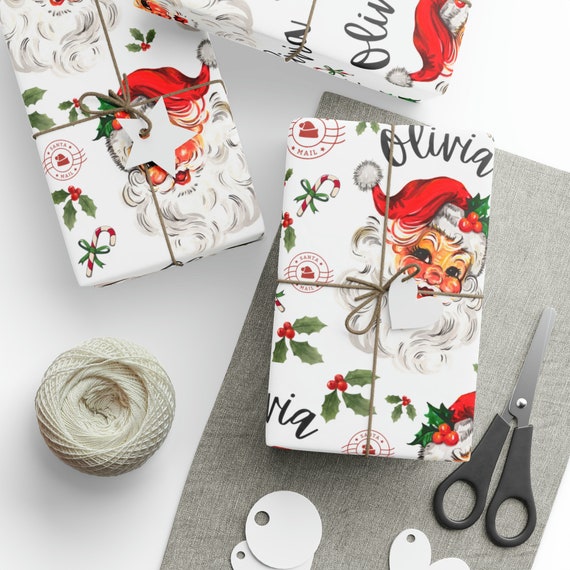 Vintage Christmas Wrapping Paper, Cute Newspaper Wrapping Paper Santa North  Pole Newspaper Christmas Crapping Paper, Unique Gift Wrap 