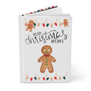 Christmas Recipe Cookbook Gingerbread - Christmas Cookie Recipe Journal Gift - Holiday Recipe Book - Recipe Christmas Gift - Cook Book