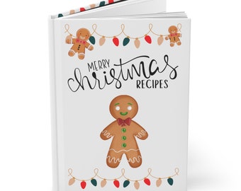 Christmas Recipe Cookbook Gingerbread - Christmas Cookie Recipe Journal Gift - Holiday Recipe Book - Recipe Christmas Gift - Cook Book