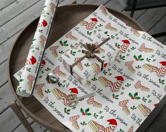 Funny Christmas Wrapping Paper - Little Debbie Christmas Gift Wrap - Tis the Season Wrapping Paper