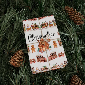 gingerbread Wrapping Paper - gingerbread house Christmas wrapping paper - custom gift wrap