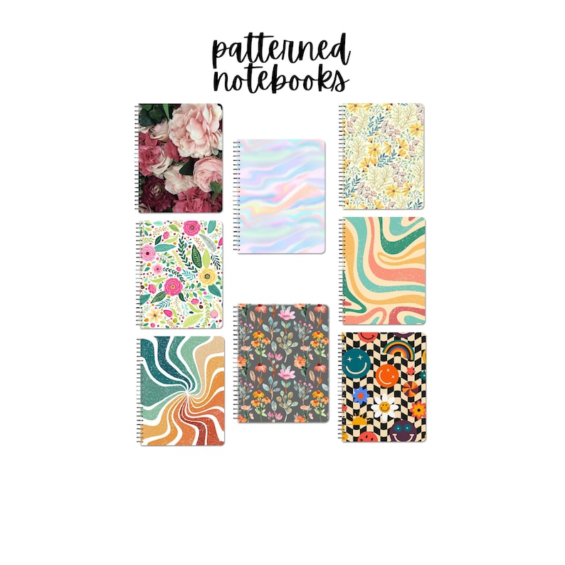Patterned Note Books Fun Patterned Notebooks - 8x6 Ruled Line Journal - 8x6 Notebook - Back ...