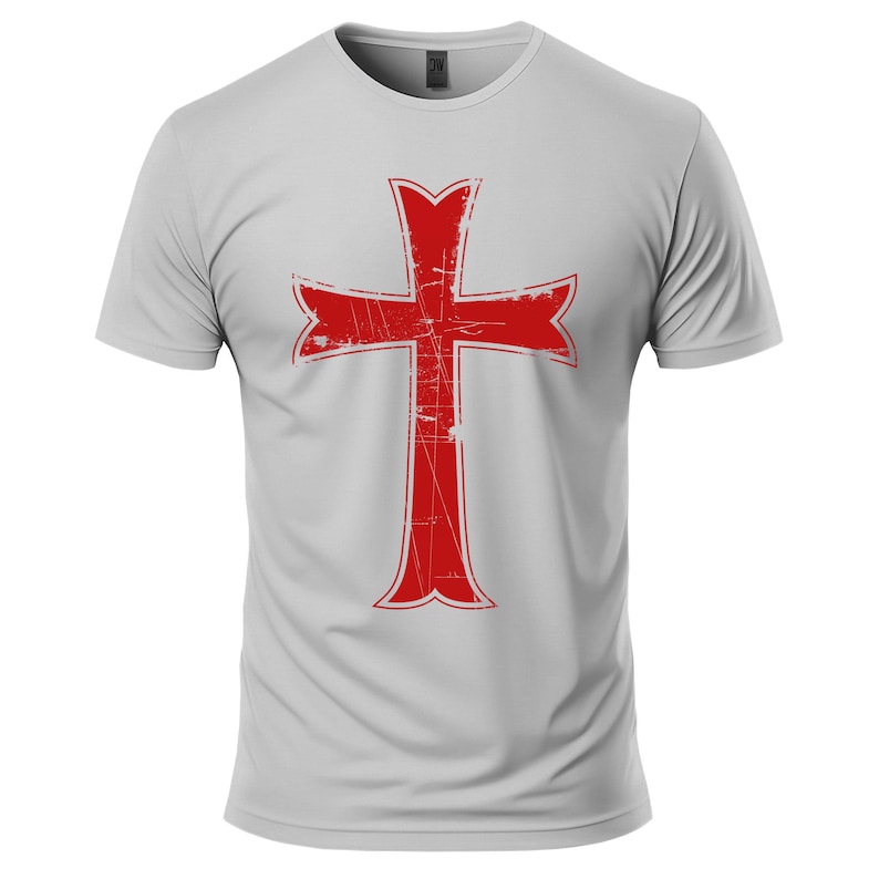 Light grey t-shirt with crusader cross