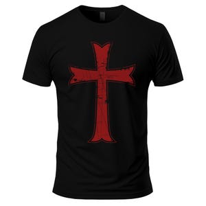 Black t-shirt with crusader cross