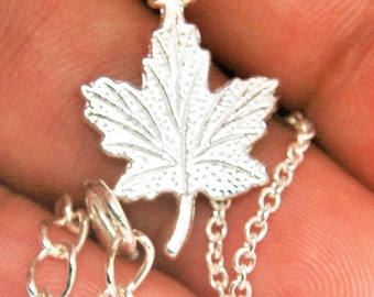 Maple Leaf Necklace Silver Sycamore Leaf Necklace